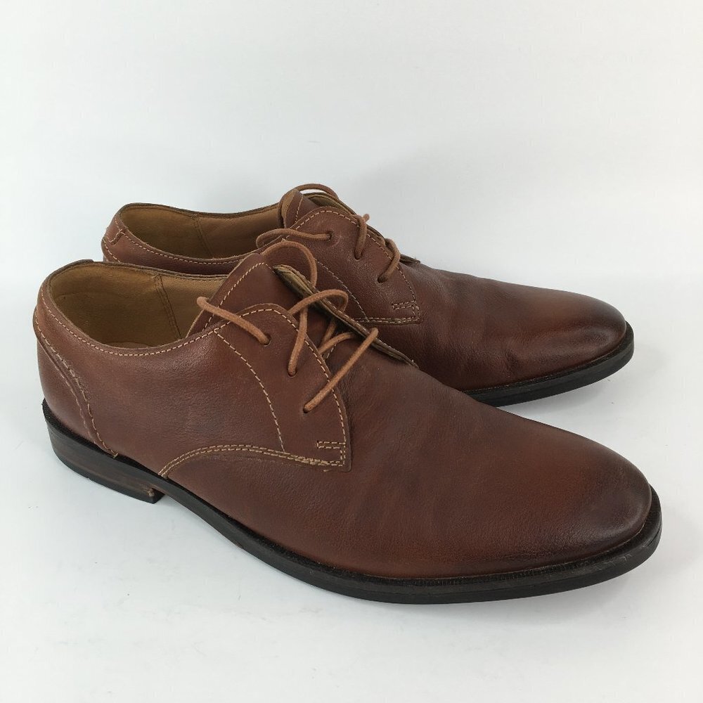 Clarks Mens 16501 Comfort Leather Brown Dress Shoes Size 8M